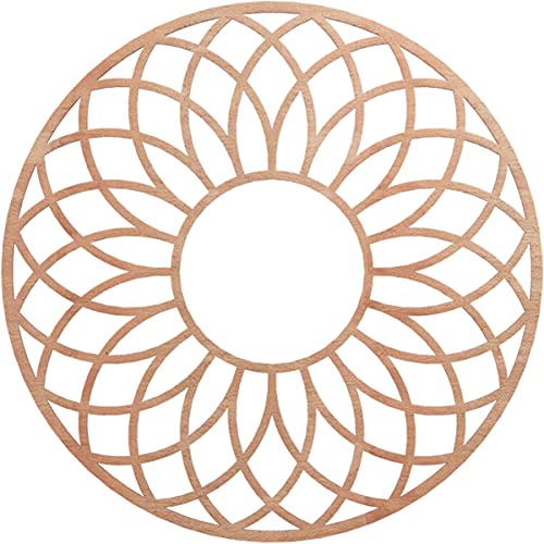 Image of Ekena Millwork 34 inchOD x 11 5 /8 inchID x 3 /8 inchT Cannes Wood Fretwork Pierced Ceiling Medallion, Cherry