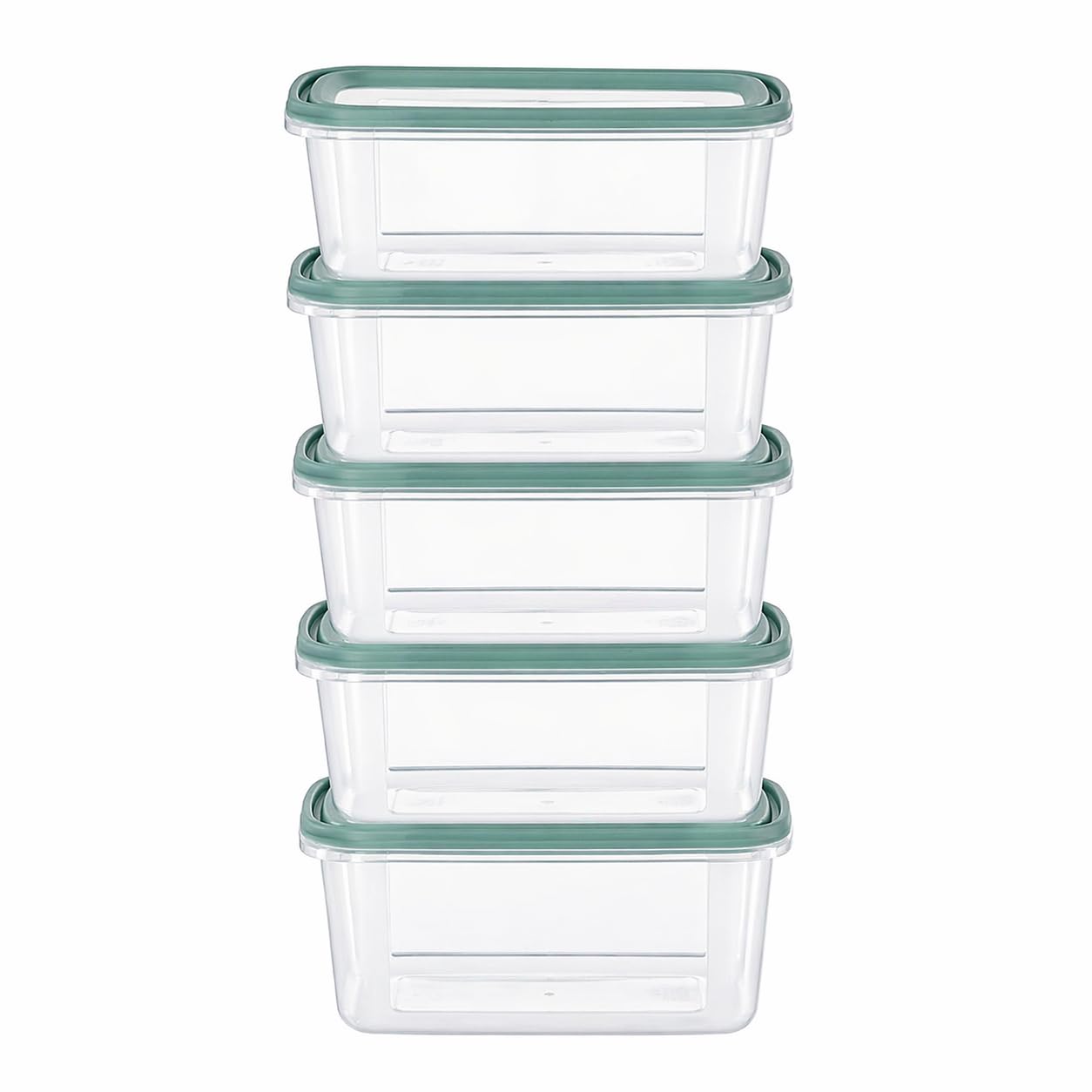 1ABOVE Set of 5 Food Storage Containers 500ML | Stackable & Nestable | Airtight Transparent Plastic Containers | Kitchen Storage Boxes 13.5 x 10 x 5.5 cm