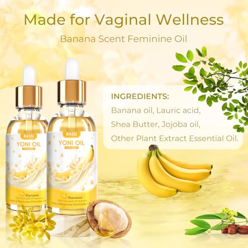 Image of Yoni Soap Bars & Natural Yoni Oil Set, Natural Yoni Wash for Women Feminine Wash Deodorants pH Balance, Eliminates Odor, Banana Feminine Oil 30ml /1 oz, 2pcs 3.53 oz Bath Soap