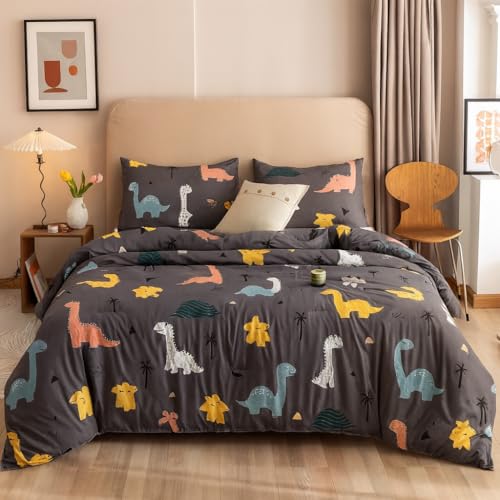 Image of Anjali Overseas 200 GSM 400 TC Kids Glace Cotton Reversible Cartoon Printed Double Bed King Size Comforter with Matching Bedsheet 90 * 100 with 2 Pillow Covers Set of 4 Pieces. Multi B
