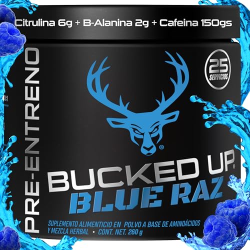 Proteínas, Bucked Up Pre Entreno Pre Workout | Beta Alanina, Citrulina y Cafeina Anhidra Microencapsulada | Entrenamientos, Energía, Desempeño y Vascularidad Más...