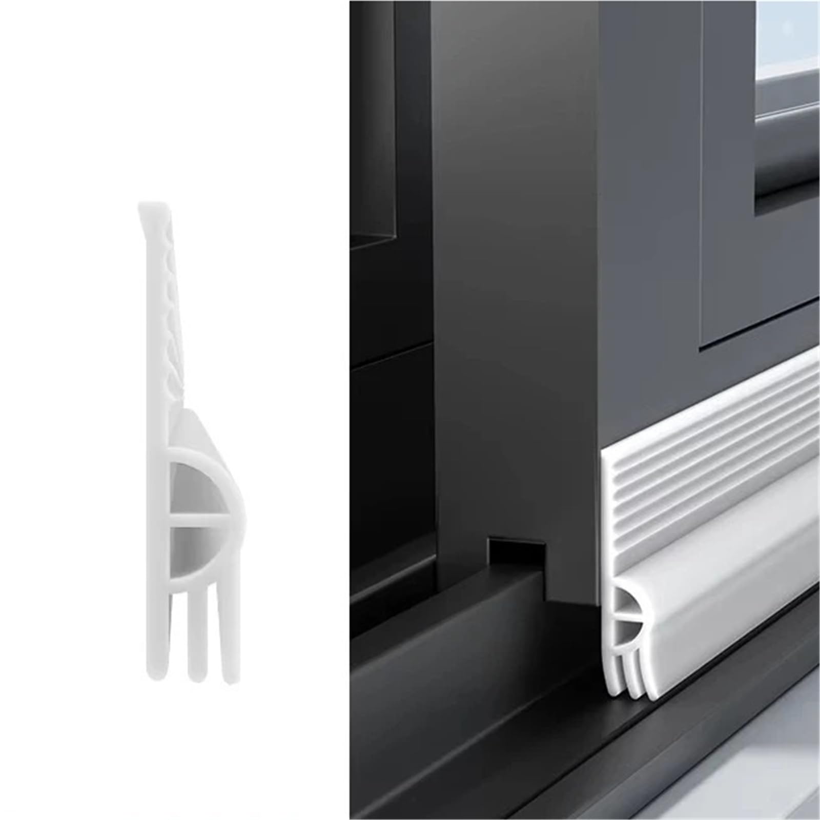 Ghhzml White Door Bottom Seal 4M Tpe Sliding Window Seal Strip(White)
