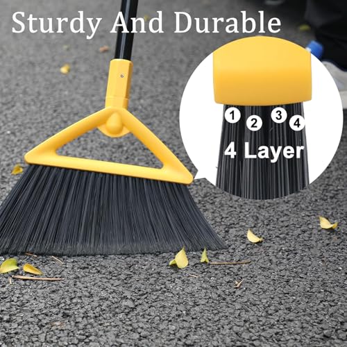 Image of Heavy Duty Yellow Angle Broom with Long Handle - 1 Pack