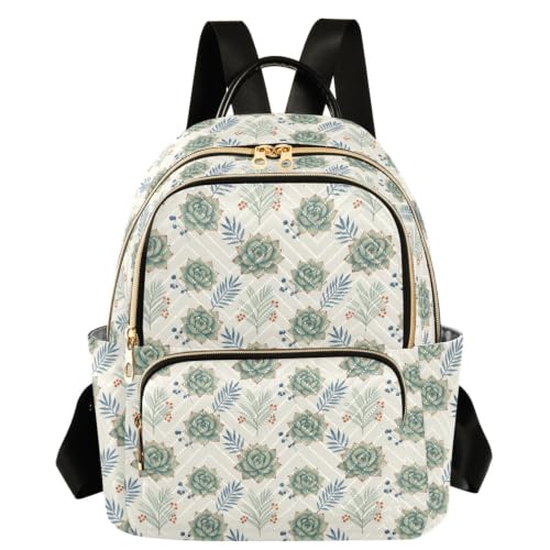 Mochila para mujer con plantas florales coloridas de talla S y estilo casual urbana