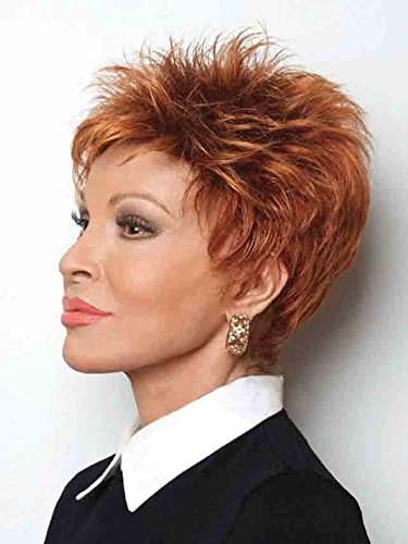 Power Petite Avg Wig Color R10 CHESTNUT - Raquel Welch Wigs Short Boy Cut Spiky Smooth Synthetic Women's Memory Open Weft Breathable