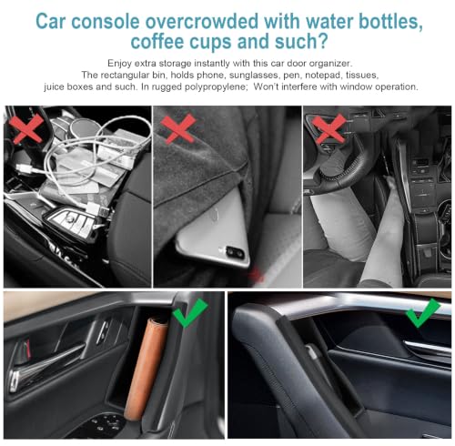 Image of CDEFG 4Pcs for 2026 Mazda CX5 Center Console Organizer Door Handle Pocket | Trash Can for 2026 Mazda CX-5 (S /Select /Preferred /Premium /Premium Plus) Accessory Door Side Storage Box