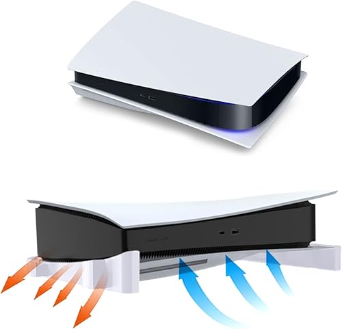 Miniatura 2 de Micro Traders Juego de 2 soportes horizontales compatibles con Playstation 5 discos y consolas digitales soporte base soporte con alfombrillas