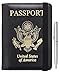 WALNEW RFID Passport Holder Cover Traveling Passport Case (E-Black)