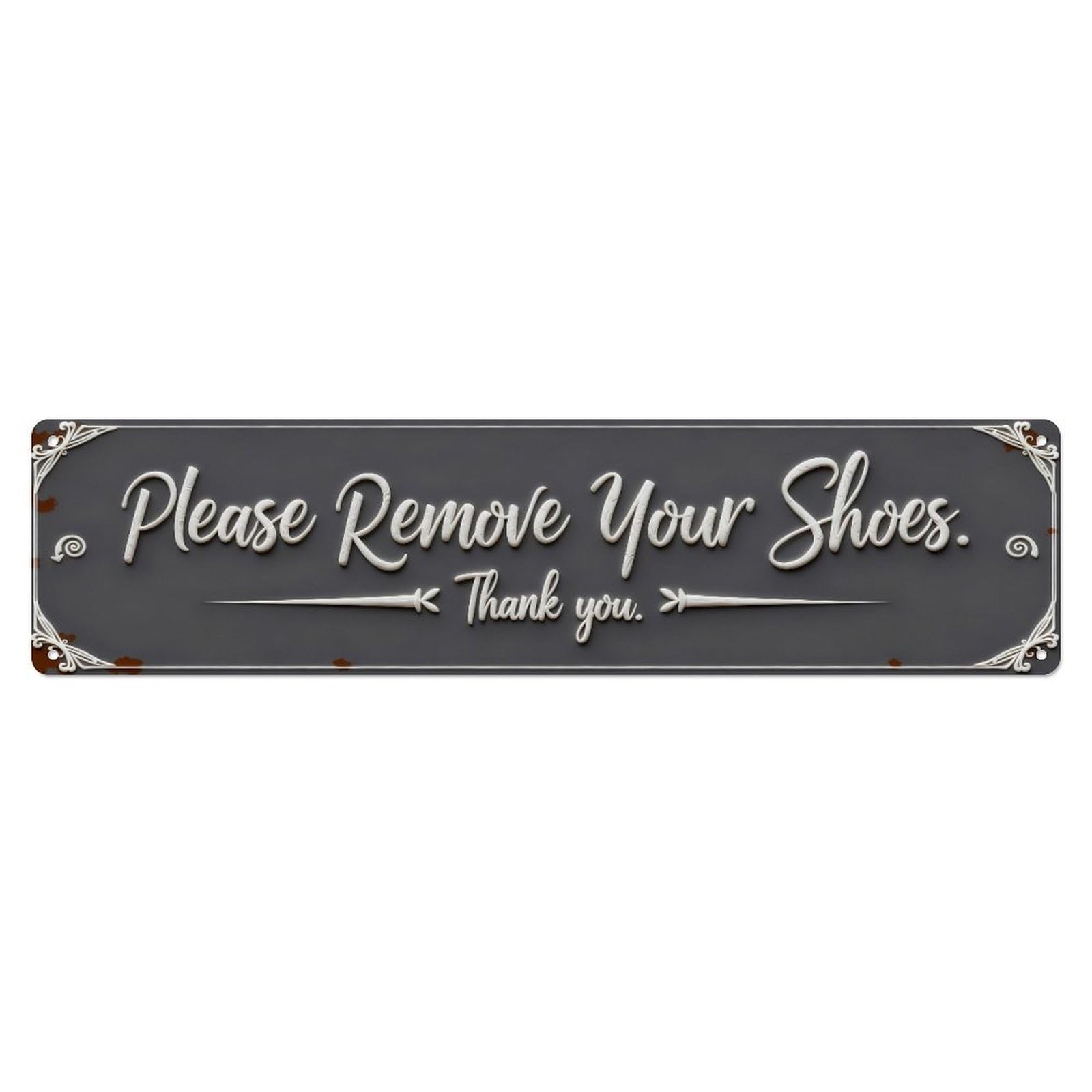Elegant Script Sign With Decorative Borders Metal Tin Sign Plaque