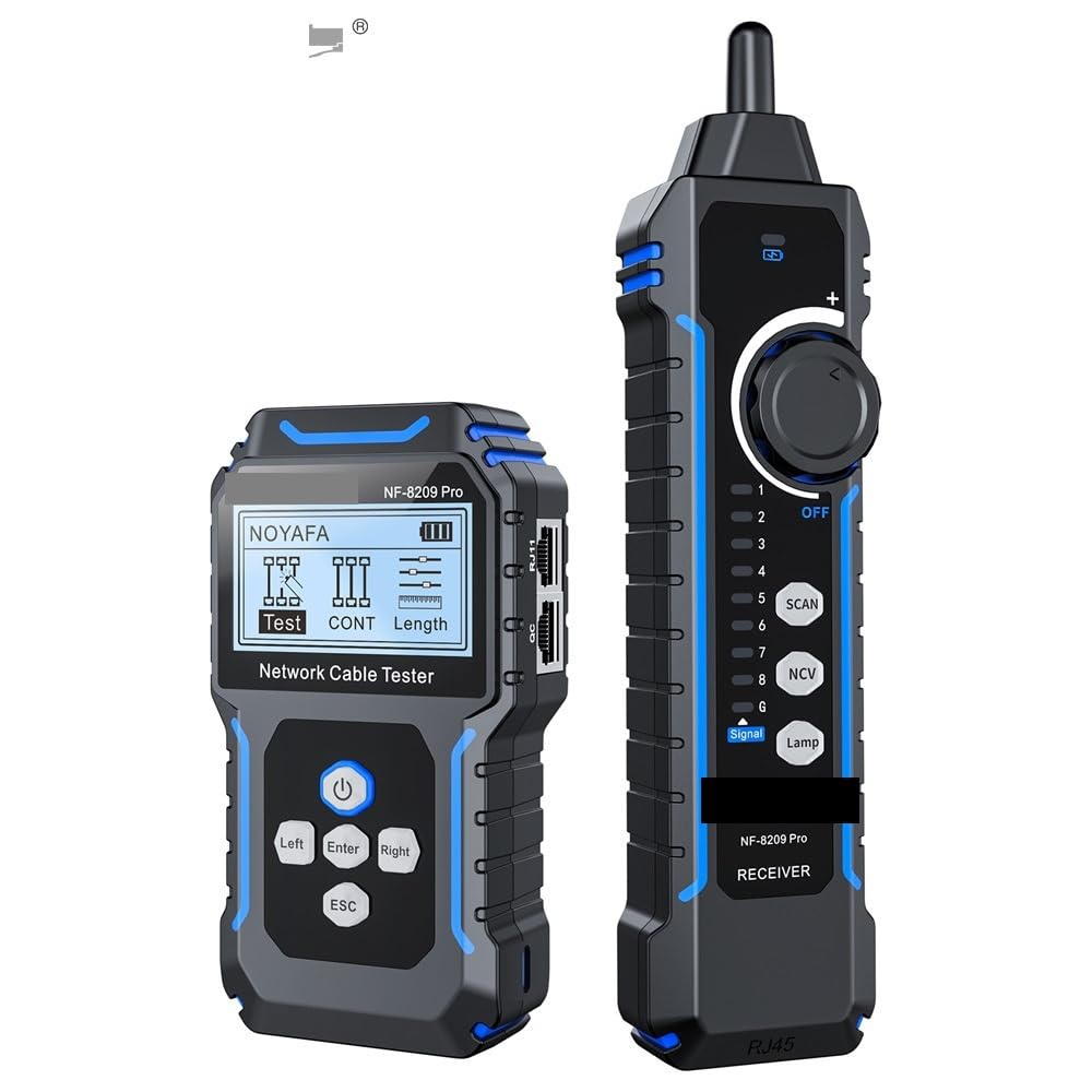 Tester for cavi di rete NF-8209Pro, Tracker for Cat5 Cat6, PoE, Rileva lunghezza, Test continuità con NCV e lampada