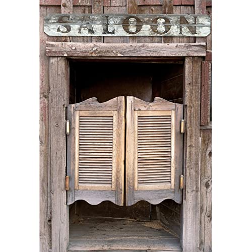 Aoihrraan 1x1,5m Western Saloon Bar Fondo Rústico De Madera Puerta Casa Salvaje Oeste Rural Estilo Fotografía Fondo Vaqueros Fiesta Decoración Niñas Niños Adultos Retrato Foto Estudio Accesorios