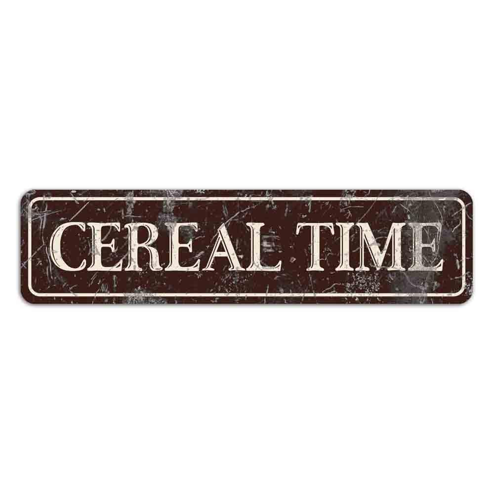 Funny Bar Signs Cereal Time Metal Tin Sign Aluminum Sign Home Decor Tin Signs Vintage Man Cave Decorations Coffee Pub Wall Art Poster 4X16 Inch