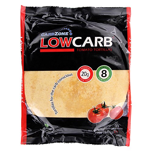 Tortillas à faible teneur en glucides 320 g - 8 tortillas - Tomate - Low Carb - CarbZone (Paquet de 2)
