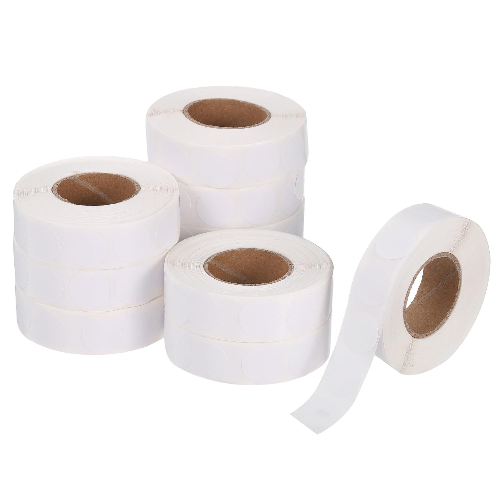 PATIKIL 10000Pcs 10 Roll Colored Dot Stickers, 0.5" Circle Stickers Self Adhesive Circle Price Tag Coding Label for Office Business Yard Sale Garage Sale Home Decor, White