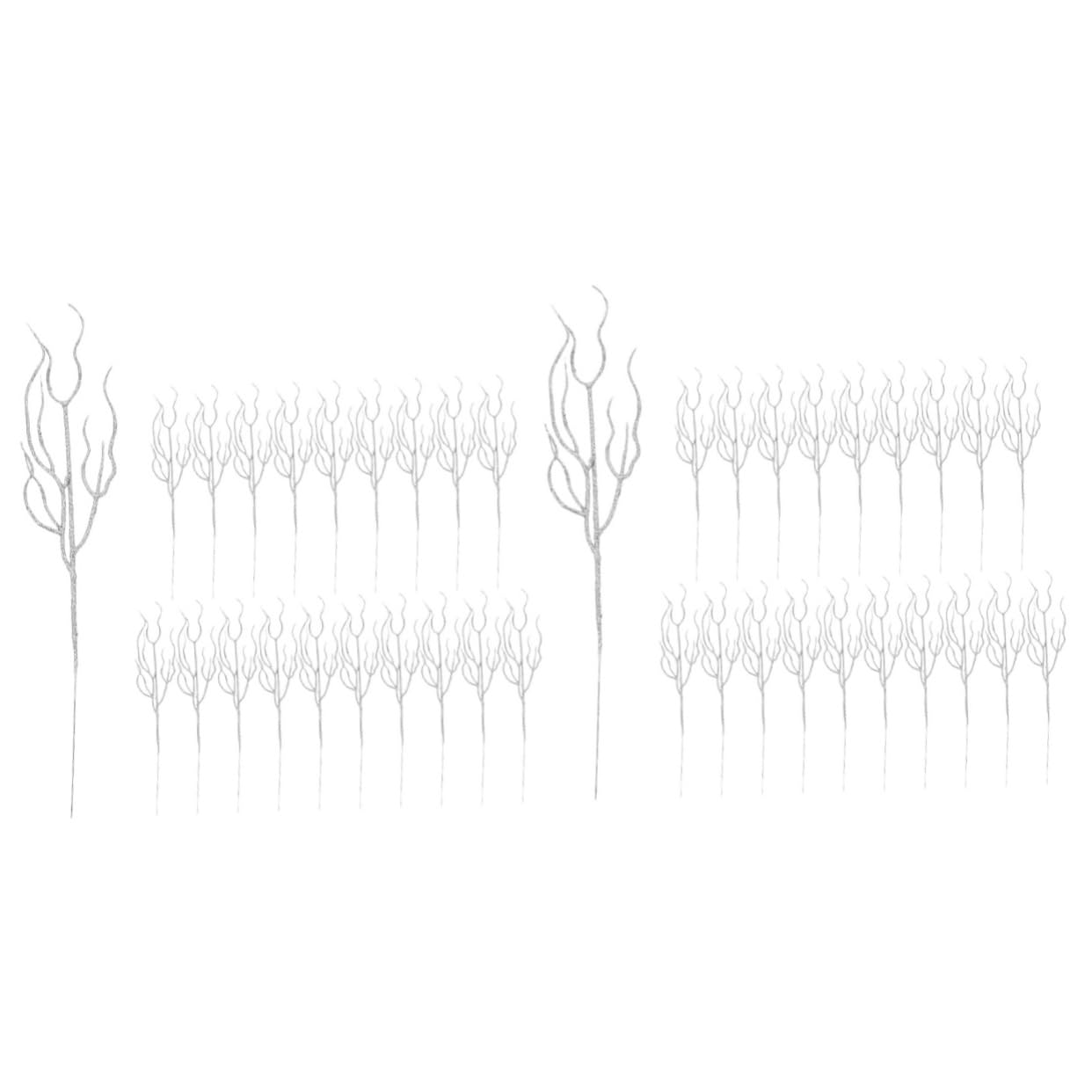Abaodam 2 Sets Künstliche Weihnachtsstiele Lockige Zweige für Vase Glitzernde Äste Weihnachtsbaum-Dekoration Picks 20 Stück