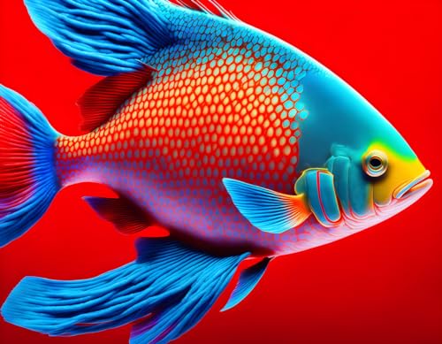 Toile murale One Fish Two Fish Red Fish poster 50x70 cm Meechi décoration design