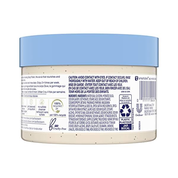 Dove-Exfoliating-Body-Polish-Scrub-Reveals-Visibly-Smoother-Skin-Macadamia-Rice-Milk-Body-Scrub-That-Nourishes-Skin-105-oz-4-Count Dove Exfoliating Body Polish Scrub Reveals Visibly Smoother Skin Macadamia & Rice Milk Body Scrub That Nourishes Skin, 10.5 oz, 4 Count