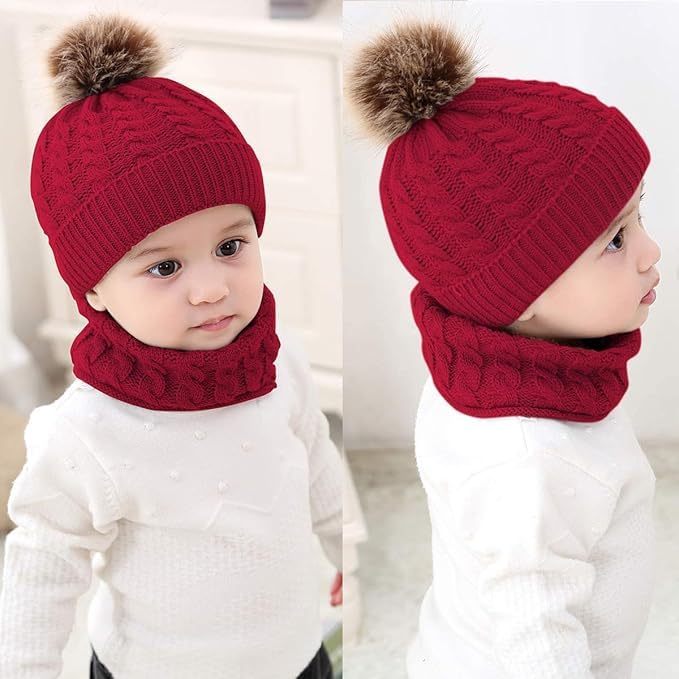 Devil Unisex Wool Hat for Baby Winter Cap Ear & Neck Proction 6-24 Month (Red) 2
