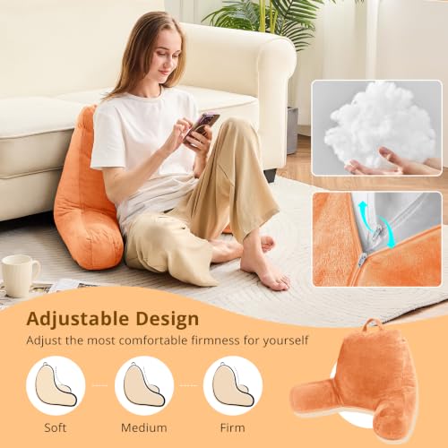 Image of Sasttie Reading Pillow for Bed, Back Pillow for Sitting Up, Orange