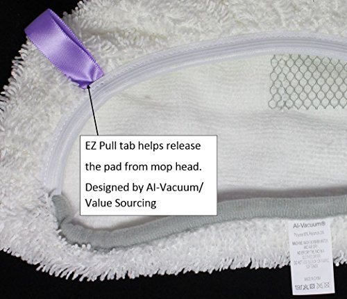 Bissell Microfiber Power Steamer Mop Pad Fits 1940A, 1940Q, 1940T, 1940W, 19402, 19404,19408, 1440 Series, By Ai-Vacuum (4),White #TOP2