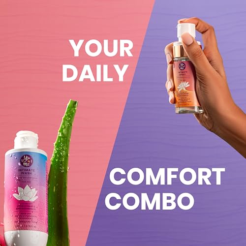 Image of Yu n Me Dryness Control Intimate Wash & Dryness Control Intimate Spray Combo | Hygiene Care for Women | Lotus, Rose Geranium & Chicory Extracts | pH Balanced Vaginal Dryness Relief | Pack Of 1