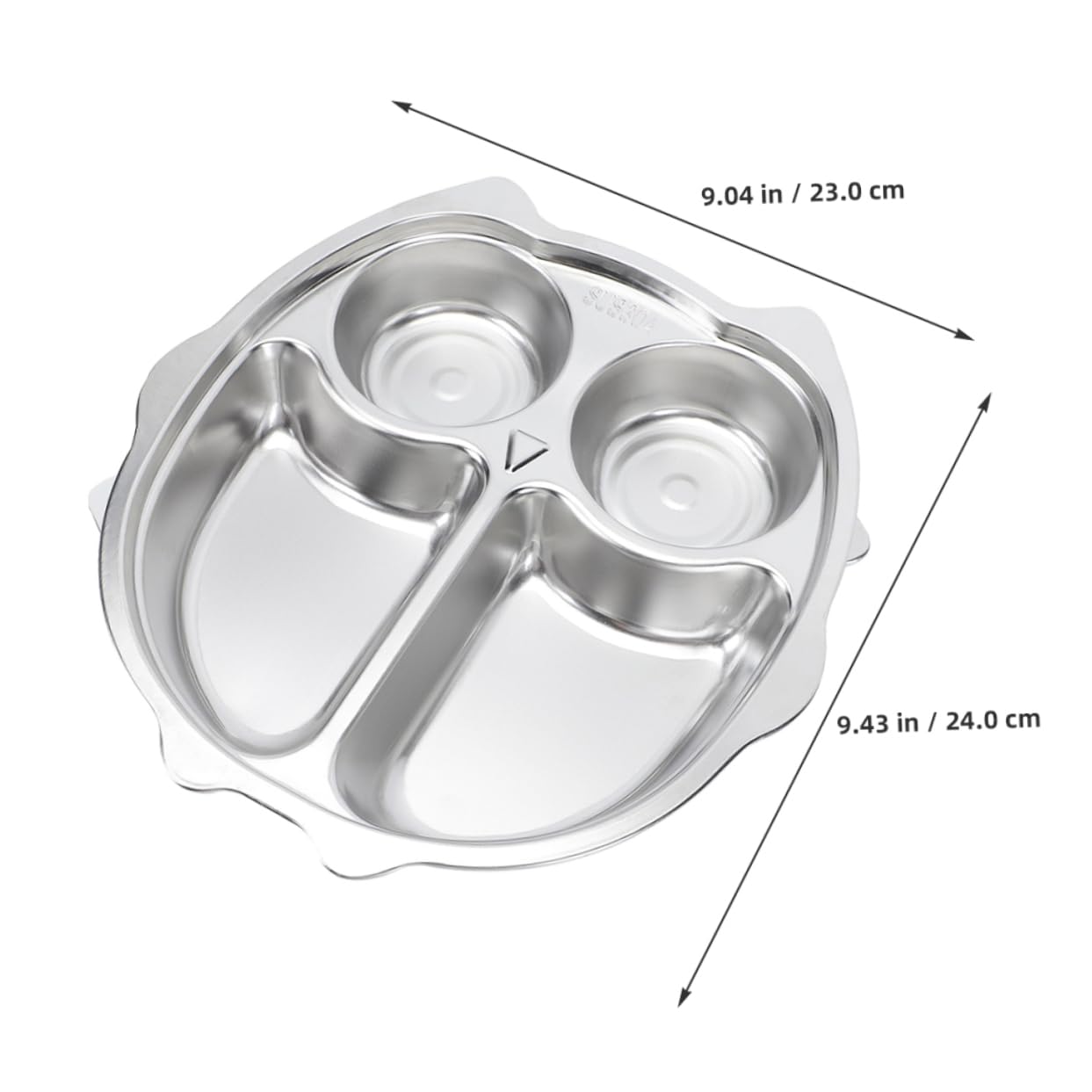 Toddmomy Cartoon Patterns Kids Plate Stainless Steel Divided Plate for Toddlers Kindergarten