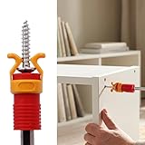 Screw Holder Clamp Fixing Tool for Drills and Screwdrivers, Fits 6-8mm Bit Diameter, Portable Woodworking Fastener Gripper (Red, 1 PC)
