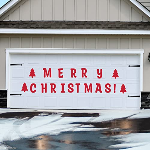 VictoryStore Red Magnet, Merry Christmas Garage Door Magnet Decorations, 16 Inch Letters, 19 Pieces, Indoor or Outdoor Winter Magnets, 25511