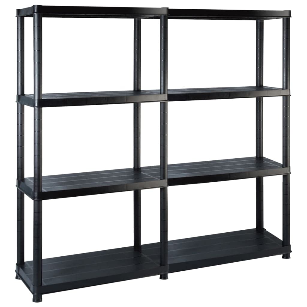Générique Étagère de Rangement à 4 Niveaux Noir 122x30,5x130 cm Plastique,Entreprise & Industrie,Stockage Industriel,Étagères industrielles,Noir,6 KG,3059851