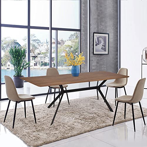 Luckyermore 71"X35.5" Dining Table Mid-Century Vintage Kitchen Table For 6-8 Person For Dining Room Balcony Cafe Bar Walnut #TOP5