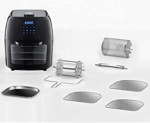 Miniatura 6 de NCRD Freidora de aire digital 10.6Qt, horno tostador y cocina sin aceite, 1700W, pantalla táctil LED, cesta desmontable antiadherente, horno de