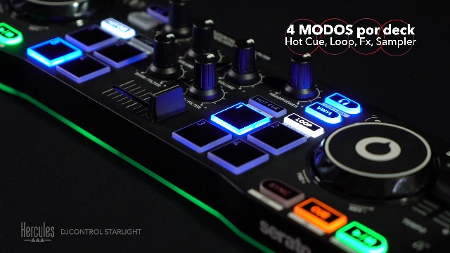 Hercules DJControl Starlight - Controladora DJ USB portatil de 2
