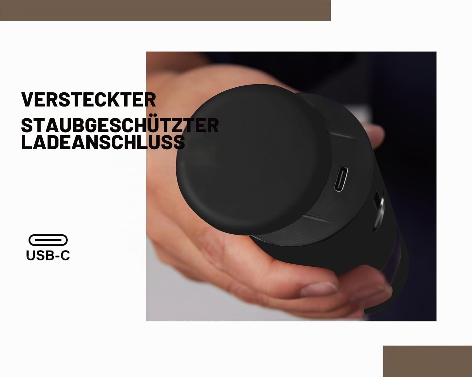 Edelstahl Elektrische Salz- und Pfeffermühlen Set USB-wiederaufladbar – 6 Mahlstufen, LED Licht & Staubschutzdeckel – 2er-Set Braun