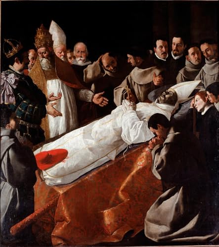 Toile Zurbaran Le corps de saint Bonaventure Décoration Salon Portrait Baroque 60x90cm