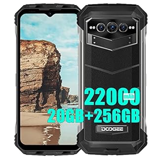 DOOGEE V Max Rugged 5G Téléphones Portables Débloqués, 22000mAh, 20GB + 256GB, Dimensity 1080 Octa Core, 108MP (Infrarossi 20MP)+ 16MP + 32MP Outdoor Smartphones, 6,58 pollici, Noir