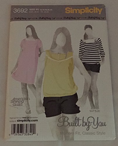 Patron Simplicity 3692 de robe en tricot pour femme tailles P5 12-20