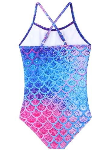 Image of Girls Swimsuit One Piece Bathing Suit with Adjustable Straps Cute Little Kids Swimming Suits Beach Swimwear 4T-12
