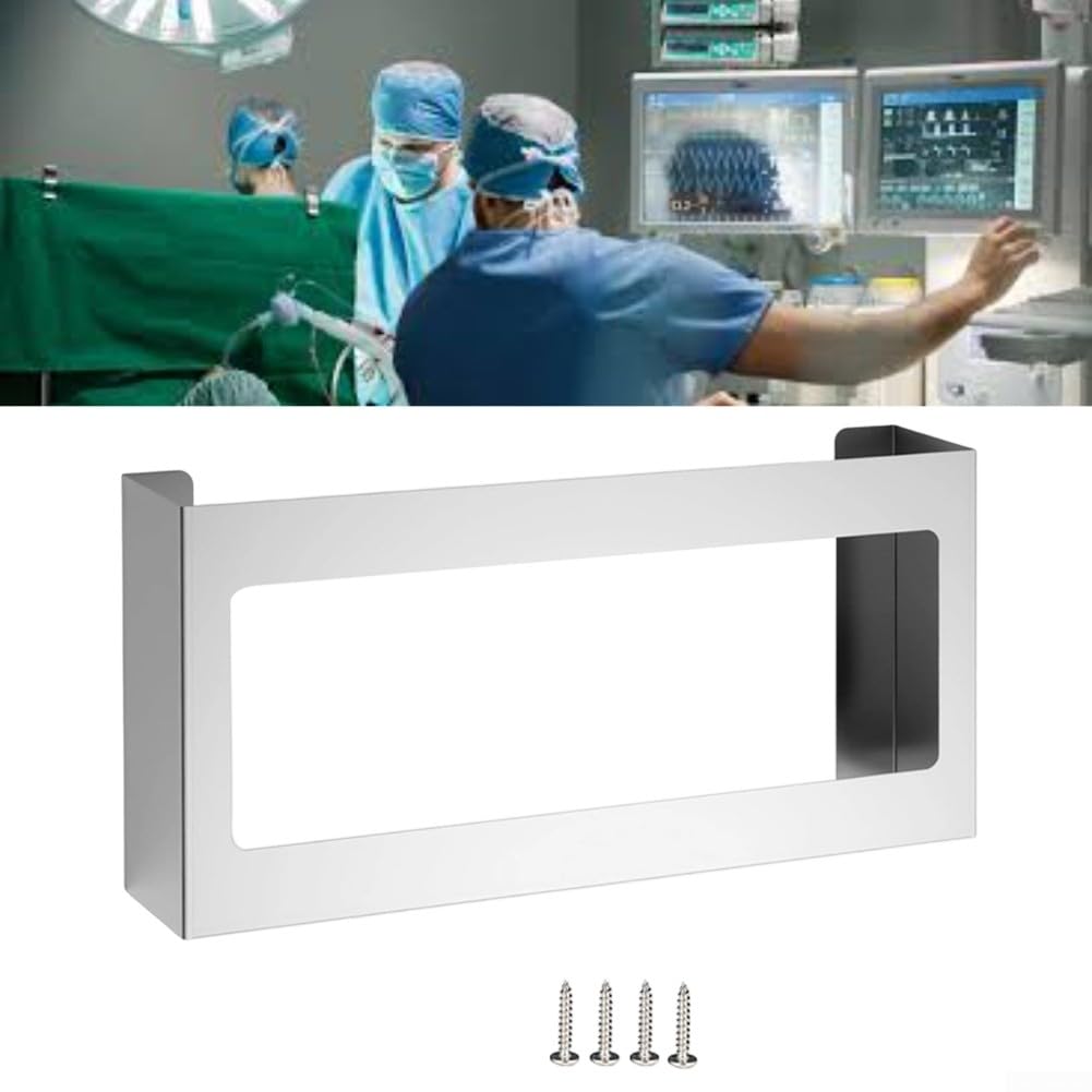 FACAIIO Support mural pour boîte à gants en acier inoxydable, distributeur à 4 compartiments, organisateur de gants, lingettes, serviettes, pour rangement robuste, hôpital, restaurant, toilettes