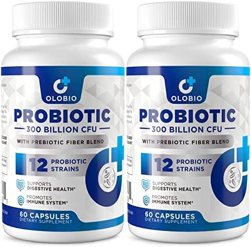 Probiotics 300 Billion CFU - Probiotics for Women and Men, 12 Probiotics Strains + Organic Prebiotic - Daily Probiotic Supplement Supports Digestive & Gut Health, Gas & Bloating 2 Months Supply