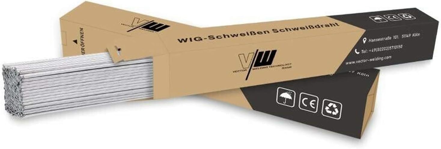 VECTOR WELDING - Welding rods - High alloy stainless steel - ER308Si - Ø 2.4 / length 500 mm / 1 kg - VECTOR WELDING | Alambre de soldadura de alta aleación longitud 500 mm para reparación de soldadura profesional