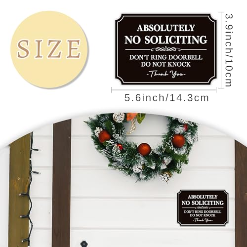no soliciting sign for front doorself-adhesive elegant do not knock or ring doorbell no soliciting sticker for home no solicitors sign for doorbell house door home office 5634x 3934