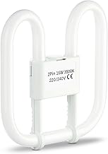 Quebec 16W 2D Square 2-Pin GR8 Cap Compact Fluorescent Lamp, Warm White 3500K, Non-Dimmable CFL Light Bulb, Energy Class A, AC 230V, DD Flat Butterfly Bulb for Flush Mount Ceiling Lighting, 8000 Hours