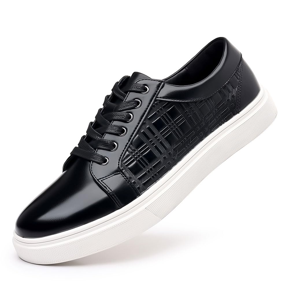 MANLADUO Zapatillas de deporte para hombre, informales, estampadas, con diseño de cordones, versátiles y de caña baja para estudiantes
