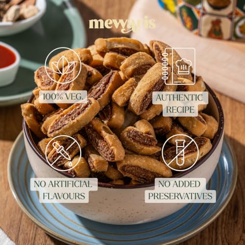 Image of MEWARIS Bhakarwadi | Gujrati Bhakarwadi Sweet, Spicy & Crispy Snacks | Crunchy Tea-Time Munching Snack for Adults | Evening Snacks | 250g Pack of 1