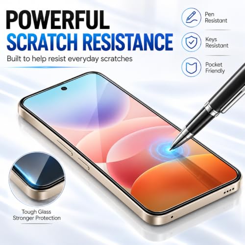 Image of ArmourPro Tempered Glass for Redmi 17-9H Anti Scratch Screen Protector, Edge to Edge Coverage, HD Clarity, Smooth Touch, Case Friendly | Black, Pack of 2