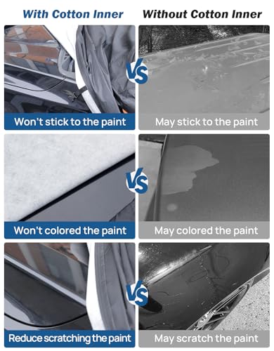 Image of JOYTUTUS Car Cover for SUV Length from 190 inch to 201 inch, Cotton Inner Outdoor Waterproof All Weather Protection Fit for Land Cruiser, Prado, Lexus LX, 4Runner, Rav4, Highlander, CR-V