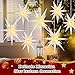 Cinnvoice 4 Pcs Christmas Moravian Star Lights Xmas Hanging Moravian Star Paper Lanterns with White Warm LED Lights for Christmas Winter Wedding Indoor Ceiling Window Porch Decor, 14