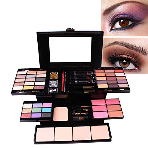 FantasyDay 54 Farben Multifunktions Exquisite Kosmetik Geschenkset Makeup Schmink Kit für Gesicht, Augen und Lippen - Paletten Schminkkoffer mit Lidschatten Palette, Lippenstift, Rouge, Mascara