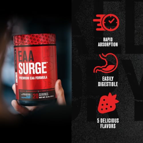 Jacked Factory EAA Surge Essential Amino Acids Powder - EAAS & BCAA Intra Workout Supplement w/L-Citrulline, Taurine, & More for Muscle Building, Strength, Endurance, Recovery - Pineapple, 20sv - Image 4