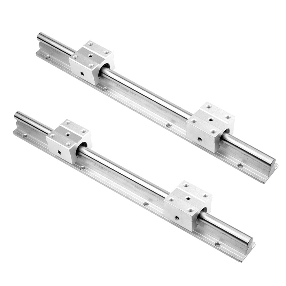 2 x prowadnica liniowa SBR, wałek, 4 x blok łożyskowy SBR UU, części do drukarki 3D CNC, chrom ze stali wysokowęglowej (2 x 800 mm, SBR12)